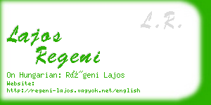 lajos regeni business card